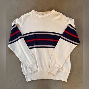 Size S/M Yachting white and navy striped sweater
